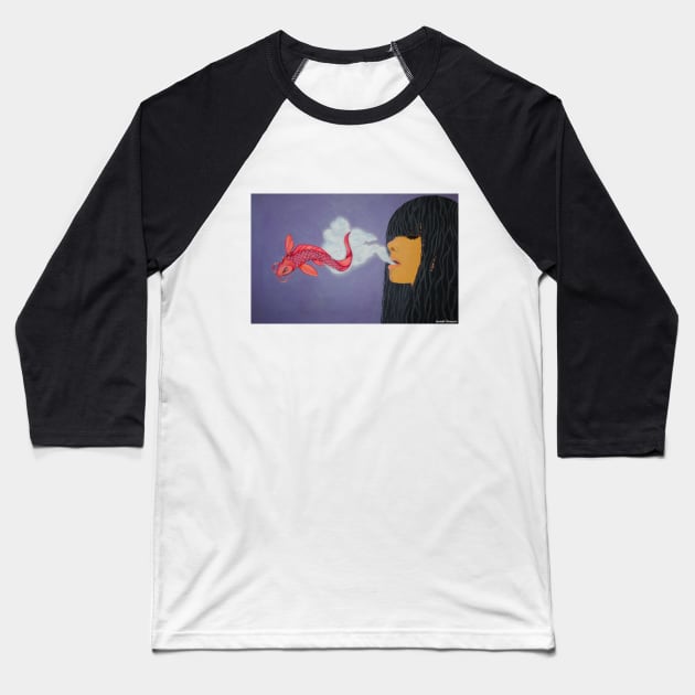 Smoke Into Water Baseball T-Shirt by Rororocker